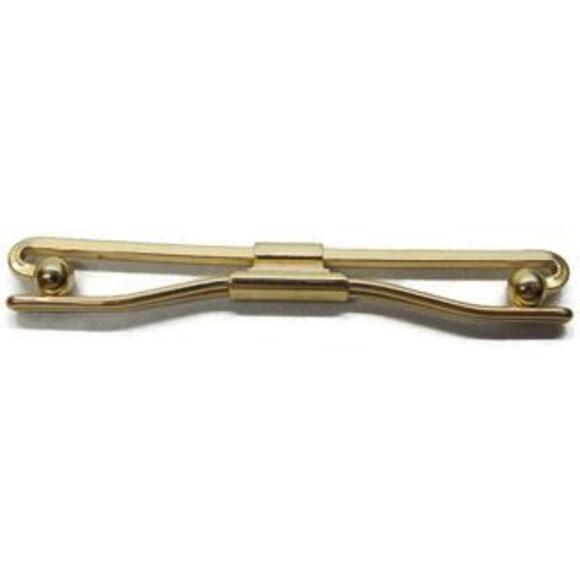 Classic Vintage Tie Collar Bar Gold Tone w Ball Ends - Picture 3 of 6